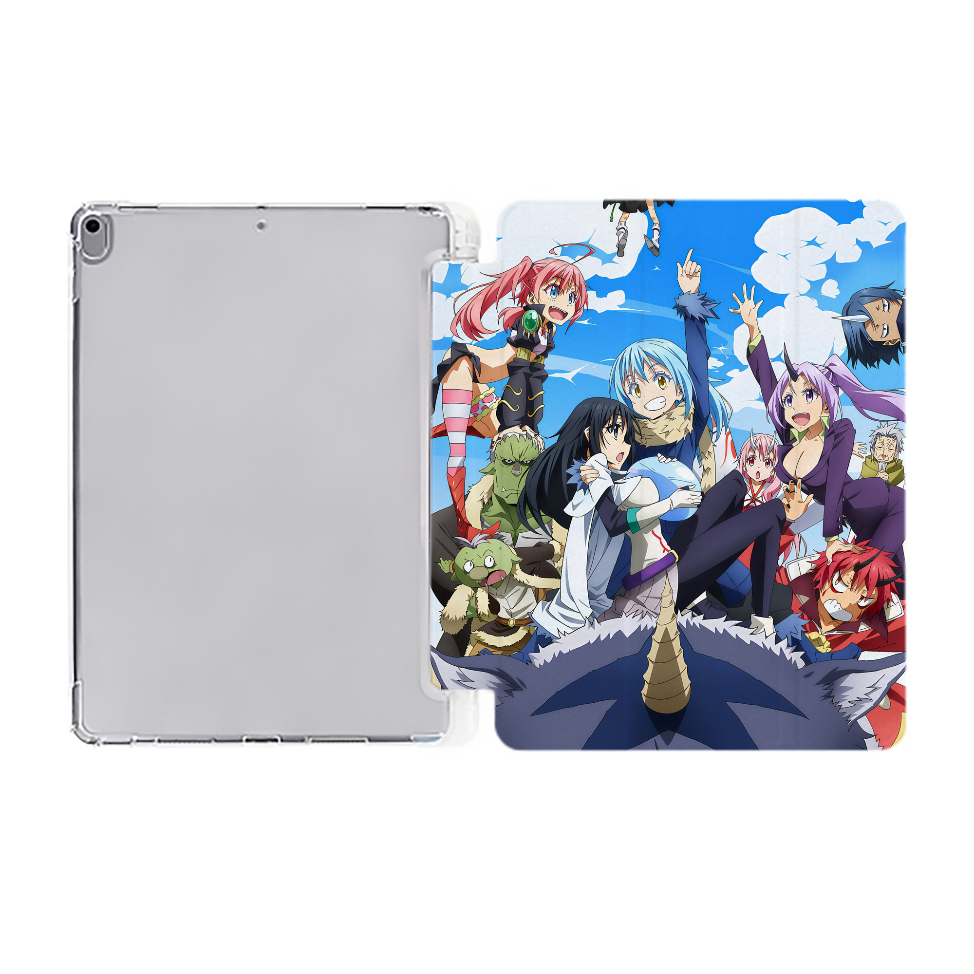 （画像用） 転スラ Regarding Reincarnated to Slime IPad ケース ペン収納付き 三つ折りスタンド PUレザー×シリコン 対応機種9.5/10.5/10.9インチ